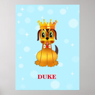 Poster Chiot royal mignon dessin animé