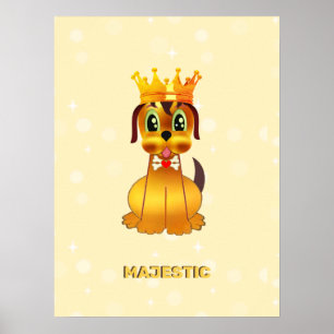 Poster Chiot royal mignon dessin animé