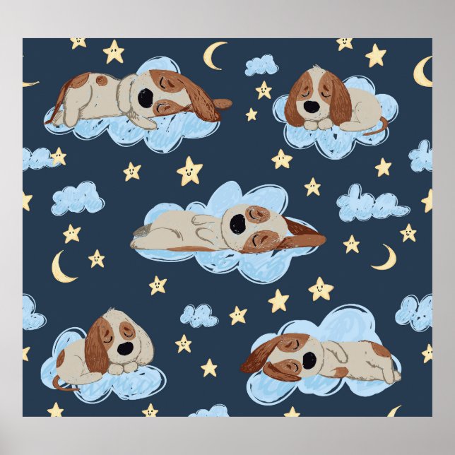 Poster Chiots couchés : Bonne nuit Motif (Devant)