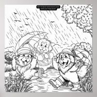 Chiots dansant sous la pluie