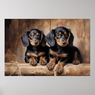 Poster Chiots de Dachshund