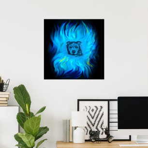Poster Chiots Staffy Bleu