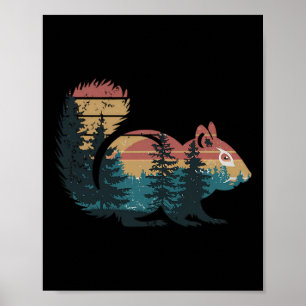 Poster Chipmunk Chasse Randonnée extérieur Camping Forêt 