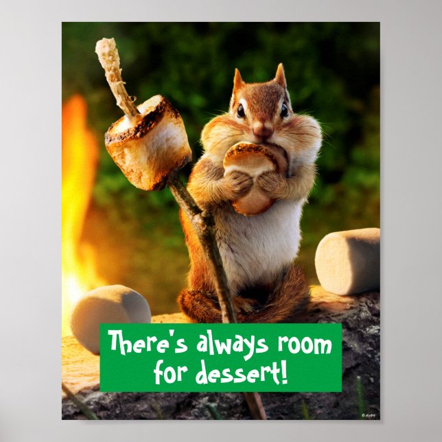 Poster Chipmunk Manger Marshmallow (Devant)