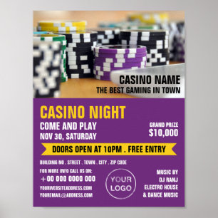 Poster Chips de casino, Nuit de casino, Industrie du jeu
