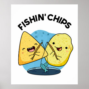 Poster Chips de pêche Funny Food Pun