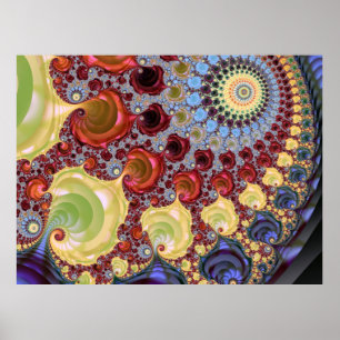 Poster Chiral en spirale mandelbrot