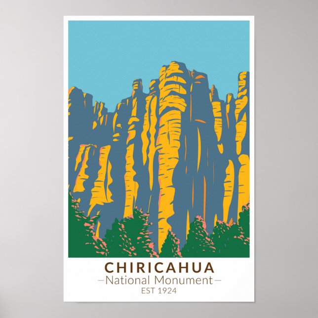 Poster Chiricahua Monument National Hoodoos Arizona (Devant)
