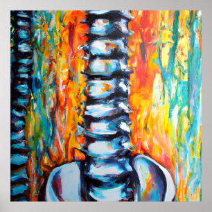Poster Chiropractic Print : Abstrait Oil Style Spine Prin
