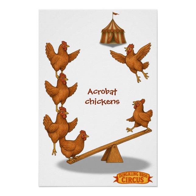Poster Chirpy Chickens acrobat squad (Devant)