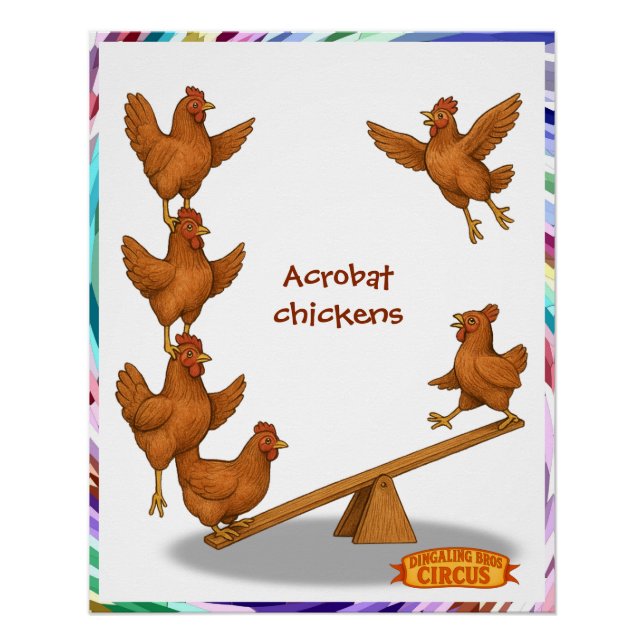 Poster Chirpy Chickens acrobat squad (Devant)