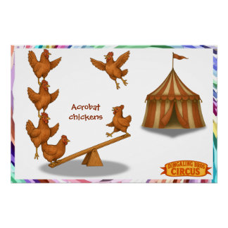 Poster Chirpy Chickens acrobat squad