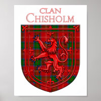 Chisholm Tartan Scottish Plaid Lion Rampant