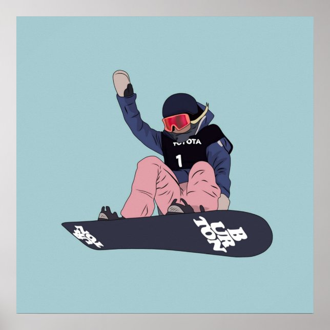 Poster Chloe Kim Snowboarder (Devant)