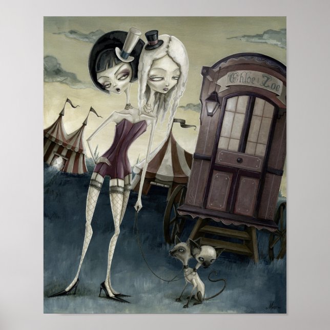 Poster Chloe, Zoe & Siamese Kittens (Devant)