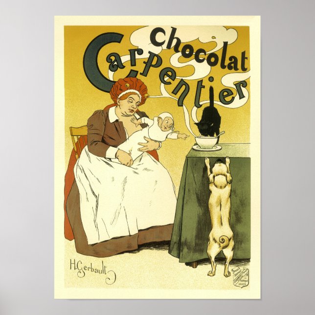 Poster Chocolat Carpentier Publicité française Vintage (Devant)