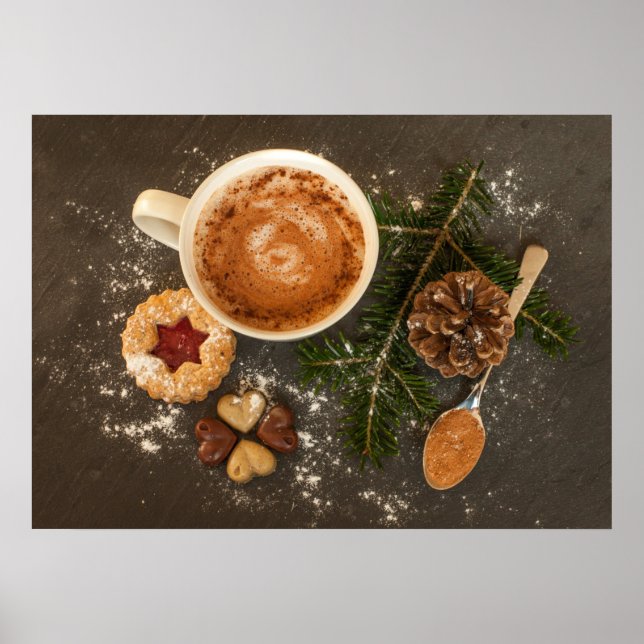 Poster Chocolat Chaud, Cookie & Bonbons Très Mignons (Devant)