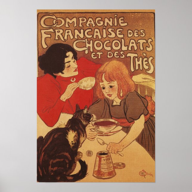 Poster Chocolat et thé Co Mère et fille (Devant)