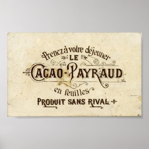Poster Chocolat français vintage