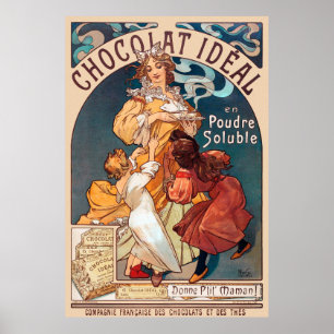 Poster Chocolat idéal France Art Nouveau Mur Vintage Art
