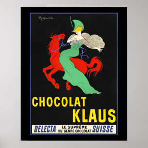 Poster Chocolat Klaus, publicité vintage,