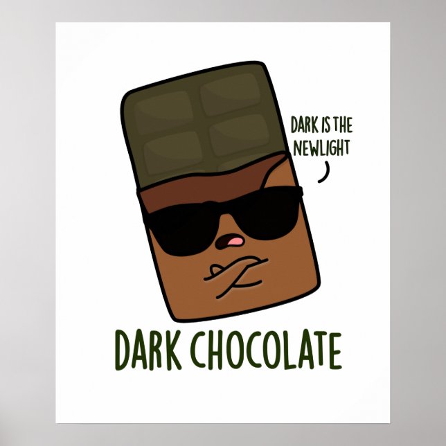 Poster Chocolat noir amusant jeu de nourriture (Devant)