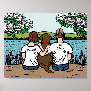 Poster Chocolat personnalisé Famille Labrador Brown S Pos