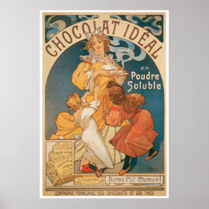 Poster Chocolat ~ Vintage Hot Chocolate Boire Ad