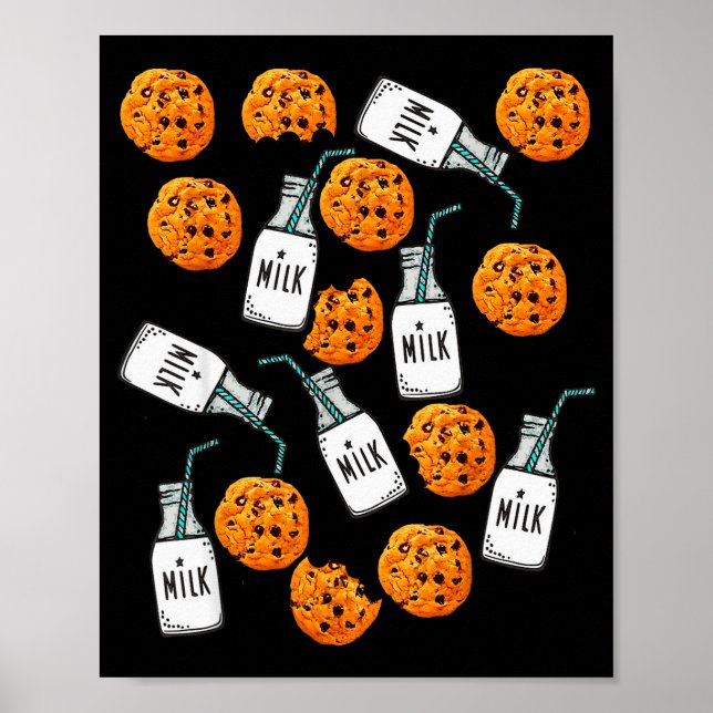 Poster Chocolate Chip Cookies And Milk Funny Costume  (Devant)