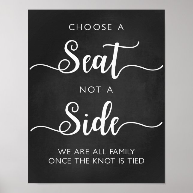 Poster Choisir un panneau Mariage de siège | Calligraphie (Devant)