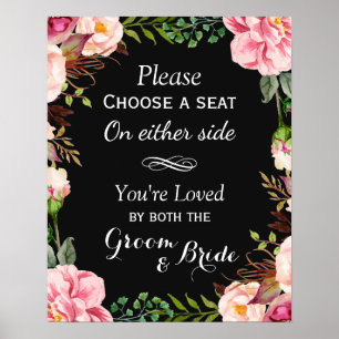 Poster Choisir un siège pas un côté   Couronne florale ro