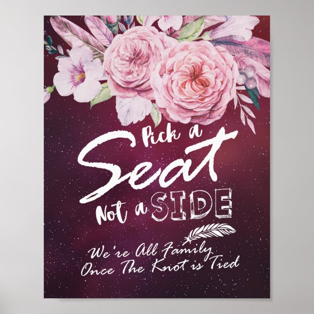 Poster Choisir Un Siège Pas Un Mariage Côté Floral Bourgo (Devant)