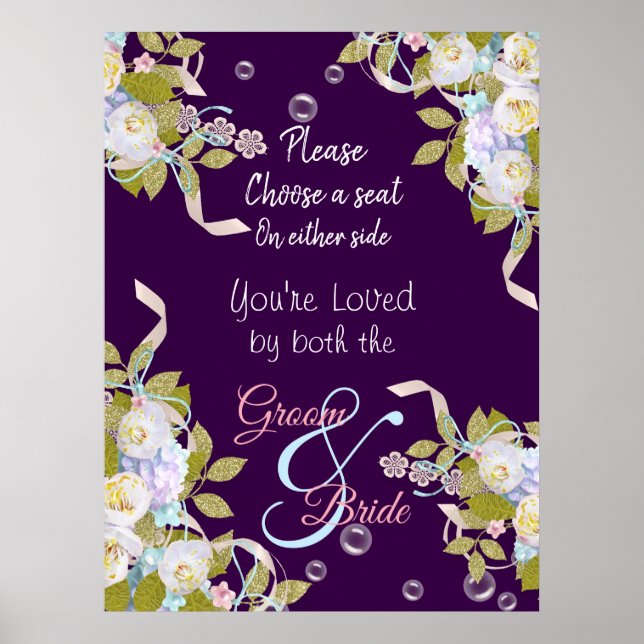 Poster Choisir un siège - Plum pourpre et printemps flora (Devant)
