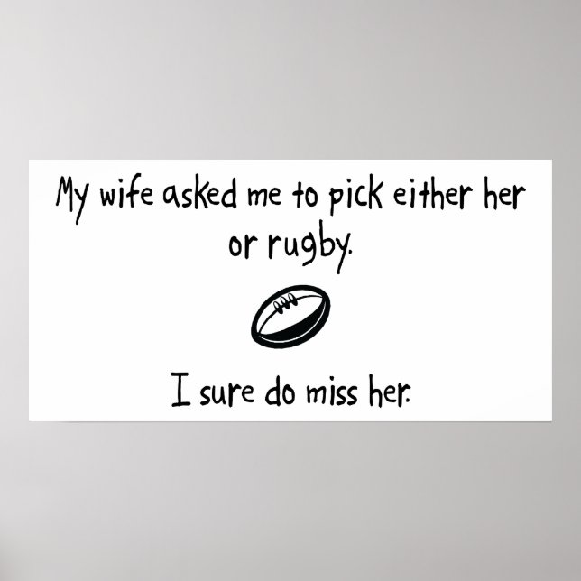 Poster Choisir une femme ou un rugby (Devant)