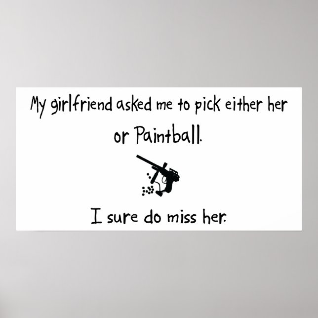 Poster Choisir une petite amie ou un paintball (Devant)