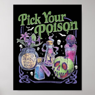 Poster Choisis ton poison, Vintage princesse Halloween