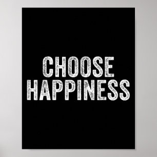 Poster Choisissez Happiness Happy Vintage Motivational In