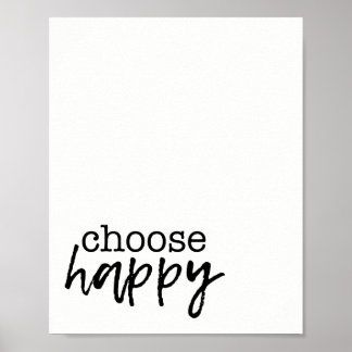 Poster Choisissez Happy Home Décor Inspiration Print