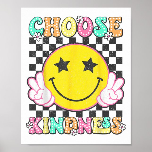 Poster Choisissez Kindness Retro Super Be Kind Inspiratio (Devant)
