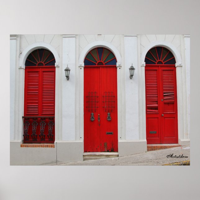 Poster Choisissez la porte rouge (Devant)