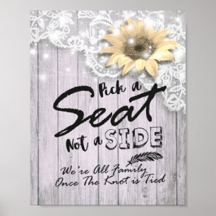 Poster Choisissez Un Siège Pas Un Camp Mariage Dentelle S