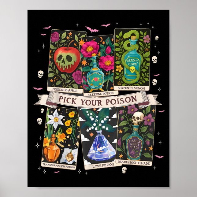 Poster Choisissez Vos Poisons Drunk Moi Potions Funny Hal (Devant)