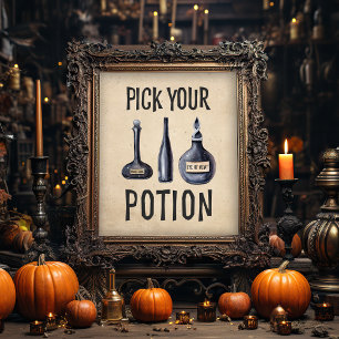 Poster Choisissez Votre Potion Panneau de fête d'Hallow