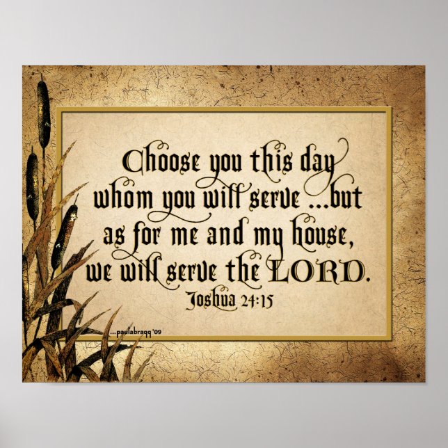 Poster Choisissez Vous Ce Jour (Joshua 24:15) (Devant)