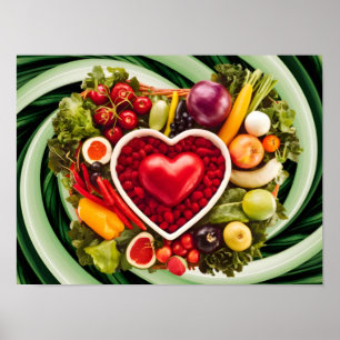Poster Choix d'aliments sains pour le coeur : choix essen