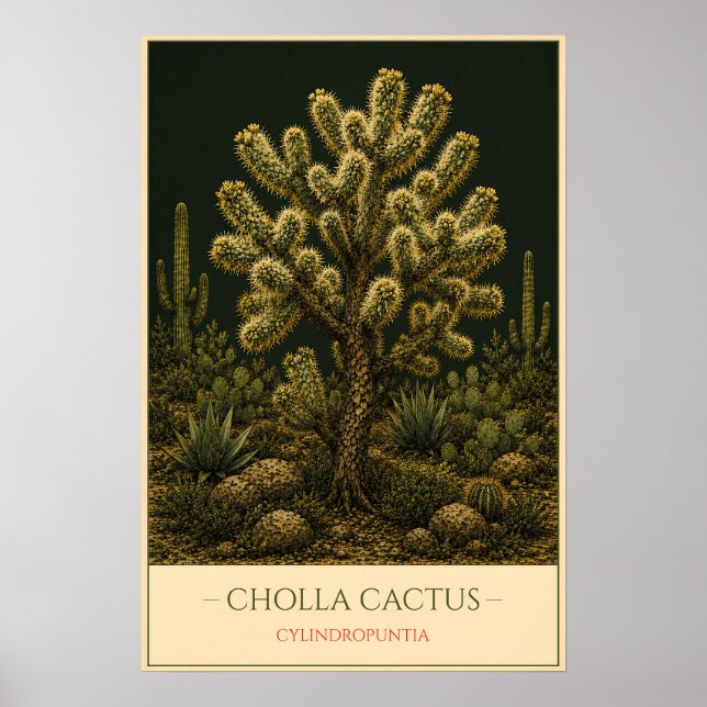 Poster Cholla Cactus (Devant)