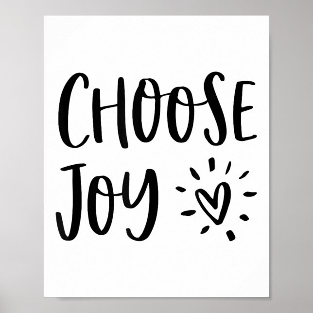 Poster Choose Joy Hapness Heart Insrational Motivational  (Devant)