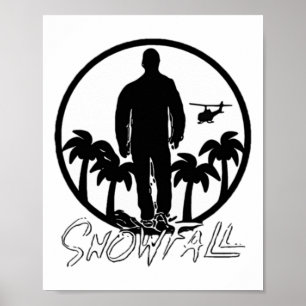 Poster Choppe Sunset Snowfall Noir Blanc Sticker