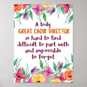 Poster Chorale Directeur Chorus enseignant Appréciation C