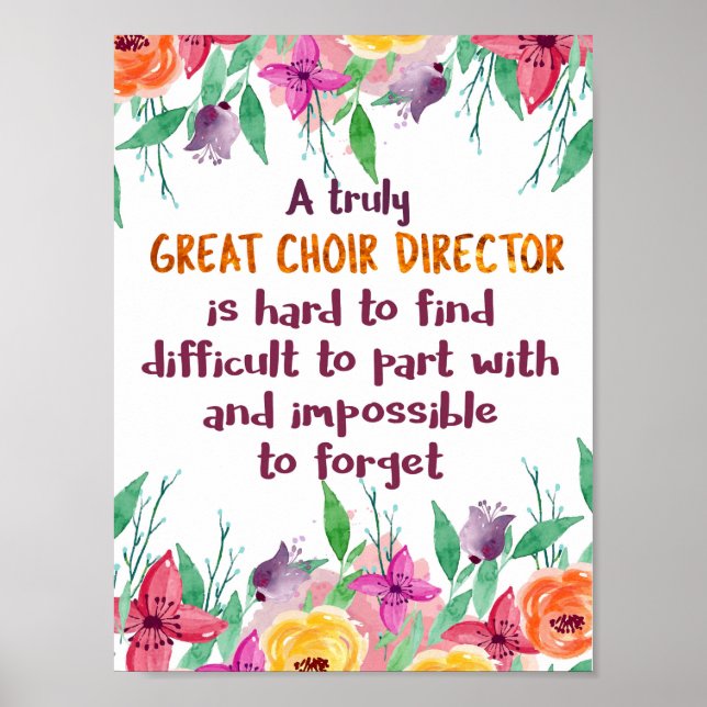 Poster Chorale Directeur Chorus enseignant Appréciation C (Devant)